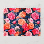 Rose Blooming Blume Muster-80037 Postkarte (Rückseite)