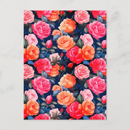 Rose Blooming Blume Muster-80037 Postkarte (Vorderseite)