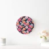 Rose Blooming Blume Muster-80037 Runde Wanduhr (Zuhause)