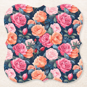 Rose Blooming Blume Muster-80037 Untersetzer
