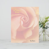 Rose Blossom/Aprikosenpfirsich/Geschirr Briefbogen (Stehend Vorderseite)