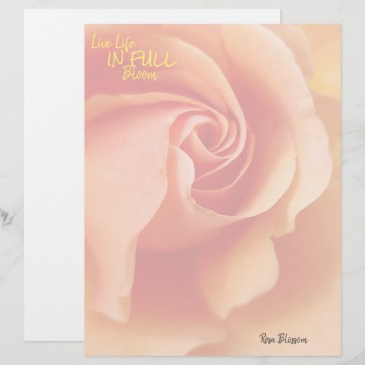 Rose Blossom/Aprikosenpfirsich/Geschirr Briefbogen (Vorne/Hinten)