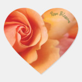 Rose Blossom / Aprikosenpfirsich / Umschlag Aufkle Herz-Aufkleber (Vorderseite)