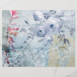Rose Blue 2 Grunge Scrapbook