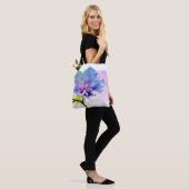 Rose Blue Chiffon und Pink Peony Tasche (Am Model)