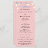 Rose Blue Cream Polka Dots Hochzeitsprogramm Programm (Vorne/Hinten)