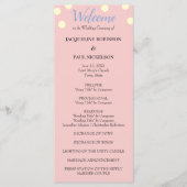 Rose Blue Cream Polka Dots Hochzeitsprogramm Programm (Vorderseite)