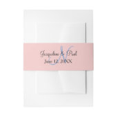 Rose Blue Cream Polka Dots Monogramm Herz Einladungsbanderole (Vorderseite Beispiel)