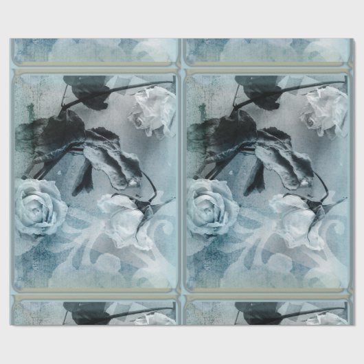 Rose Blue Dreamy Geschenkpapier (Flach)