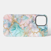Rose Blue Gold Marble iPhone Hülle (Rückseite (Horizontal))