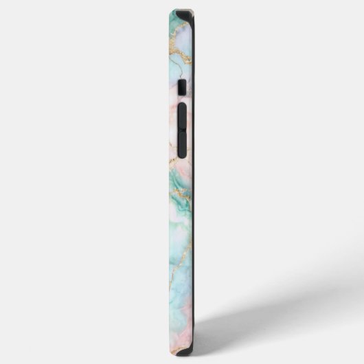 Rose Blue Gold Marble iPhone Hülle (Linke Seite)