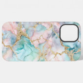 Rose Blue Gold Marble iPhone Hülle (Rückseite (Horizontal))
