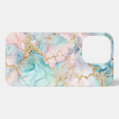 Rose Blue Gold Marble iPhone Hülle (Rückseite (Horizontal))