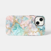 Rose Blue Gold Marble iPhone Hülle (Rückseite (Horizontal))