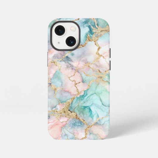 Rose Blue Gold Marble iPhone Hülle (Rückseite)