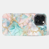 Rose Blue Gold Marble iPhone Hülle (Rückseite (Horizontal))