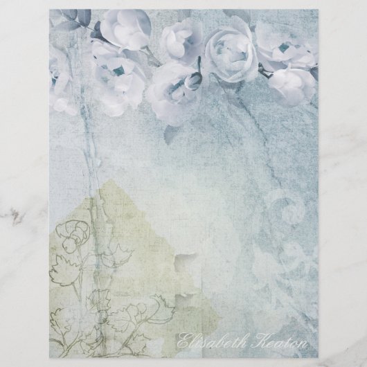 Rose Blue Grunge Briefbogen (Vorderseite)