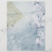 Rose Blue Grunge Briefbogen (Rückseite)