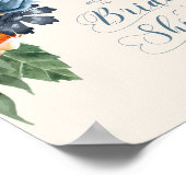 Rose Blue/Peach Wedding Brautparty ID584 Poster (Ecke)
