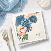 Rose Blue/Peach Wedding ID584 Serviette
