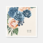 Rose Blue/Peach Wedding ID584 Serviette (Vorderseite)