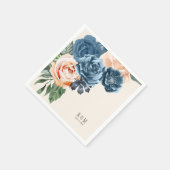 Rose Blue/Peach Wedding ID584 Serviette (Ecke)