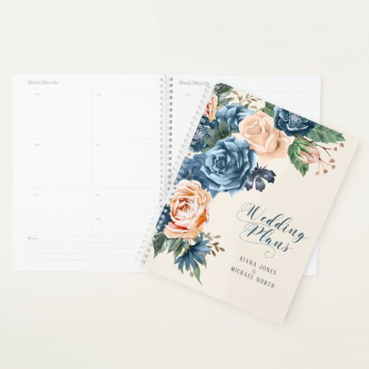 Rose Blue/Peach Wedding Plans ID584 Planer (Anzeige)