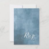 Rose Blue/Peach Wedding RSVP ID584 Karte (Rückseite)