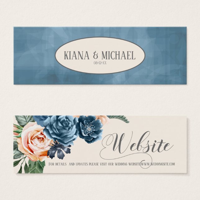 Rose Blue/Peach Wedding Website ID584 (Vorne & Hinten)