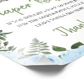 Rose Blue Safari Baby Dusche Windeln Raffle Schild (Ecke)