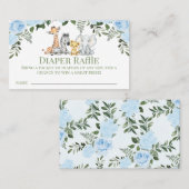 Rose Blue Safari Babydusche Windelwindeln Beilage Visitenkarte (Vorne/Hinten)