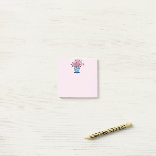 Rose Blue und White Ginger Jar Post-it Klebezettel (Auf Schreibtisch)