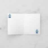 Rose Blue White Ginger Jar Grußkarte Karte (Innenseite)