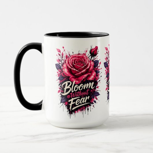 Rose "Blühe Ohne Angst" Zweifarbiges Kaffeetasse (Links)