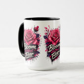 Rose "Blühe Ohne Angst" Zweifarbiges Kaffeetasse (Vorderseite Links)