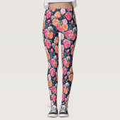 Rose Blühen von Blume Muster Leggings (Vorderseite)