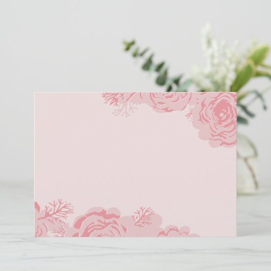 Rose blüht Einladung (Stehend Vorderseite)