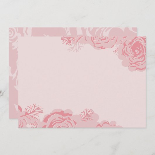 Rose blüht Einladung (Vorne/Hinten)