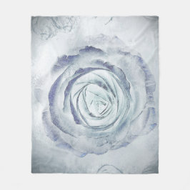 Rose Blume 13 Blau Fleecedecke