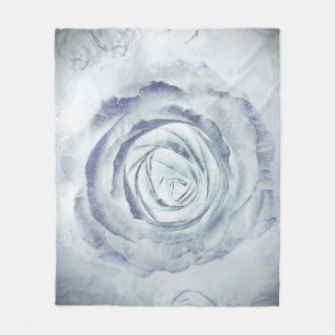 Rose Blume 13 Blau Fleecedecke