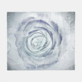 Rose Blume 13 Blau Fleecedecke (Vorderseite (Horizontal))