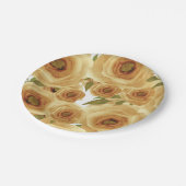 Rose Blume abstrakter Blumendruck Beigetöne Pappteller (Schrägansicht)