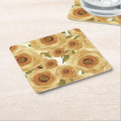 Rose Blume abstrakter Blumendruck Beigetöne Rechteckiger Pappuntersetzer (angewinkelt)