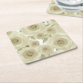 Rose Blume abstrakter Blumendruck Beigetöne Rechteckiger Pappuntersetzer (angewinkelt)