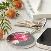 Rose Blume Akryllischer Schlüsselanhänger (Vorderseite rechts)