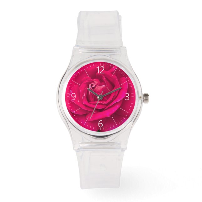 Rose Blume Armbanduhr (Vorderseite)