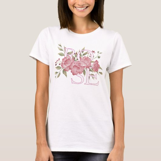 Rose Blume Art Design T-Shirt (Vorderseite)