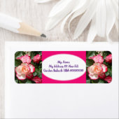 Rose Blume Art Red White Rücksendeadressen-Aufkleb (Insitu)