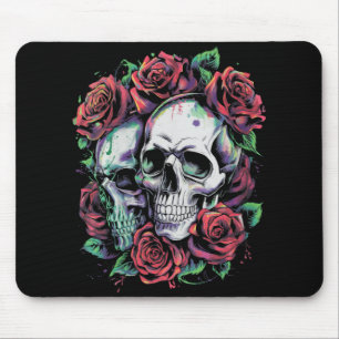 Rose Blume Ästhetische Punk Gothic V-Nacken Mousepad