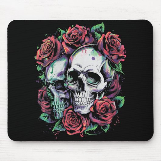 Rose Blume Ästhetische Punk Gothic V-Nacken Mousepad (Vorne)
